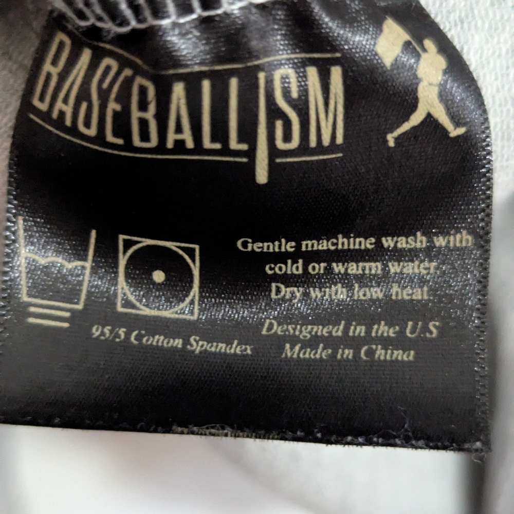 Basebalism Men's Flag Man Grey Black Dual Pocket Hoodie 1/4 Zip Size XL - Picture 6 of 7